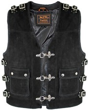 Schnallen Biker Lederweste in