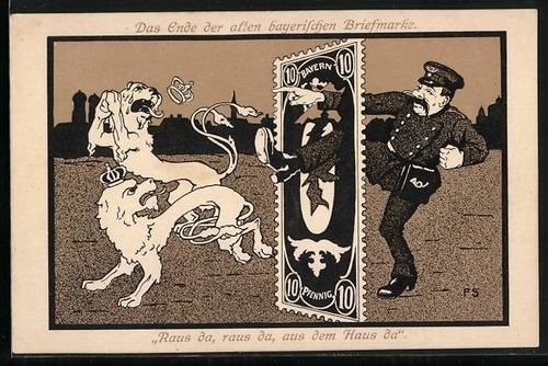 Löwen des bayerischen - ak,