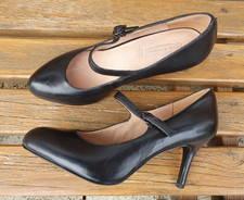 5TH AVENUE  - schwarze Echtleder Riemchen High Heels  Pumps Business-Look Gr. 39