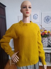 Damen Kaschmir/Wolle Strickpulli Pullover Senfgelb Gr M