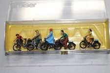 Preiser 5 Figuren Radfahrer Spur H0 #M186