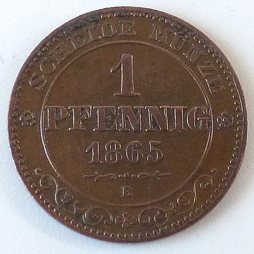 Pfennig 1865 sachsen - b,,