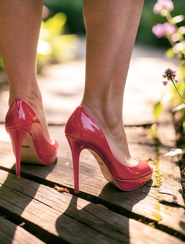 Buffalo high heel peepotes - high, 36