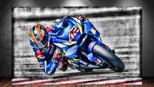 LEINWAND BILD ER XXL POP ART SUZUKI 1000R BUNT MOTORRAD ABSTRAKT MOTO GP POSTER 
