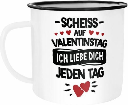 Emaille becher scheiss - emaille-becher,