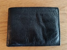 Geldbörse Herren Leder Portemonnaie Quer Format Geldbeutel schwarz