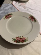 3 Stück alte Bugor Classic Collection Speiseteller Teller Rosen Goldrand