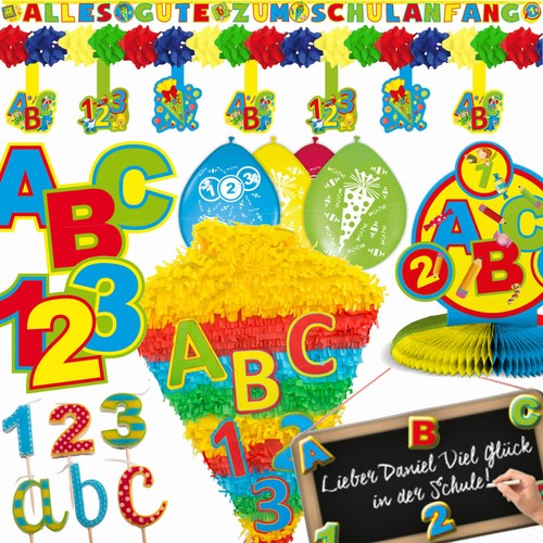 Schulanfang deko set - -,
