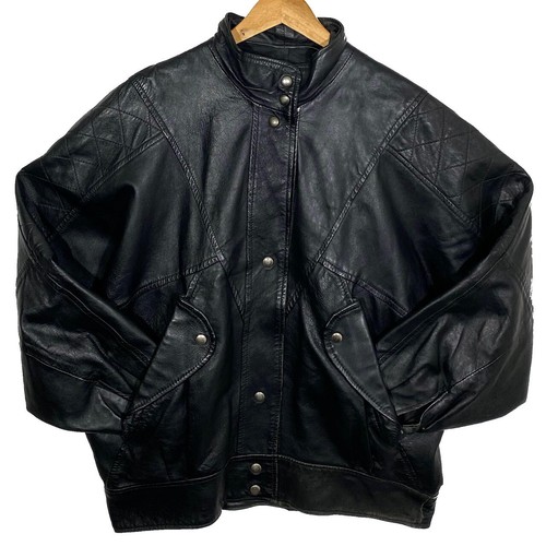 Lederjacke schwarz vintage - schwarz,