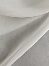 Gardinen Vorhang Stoff Meterware creme weiß feine Linien Höhe 3,00 m transparent