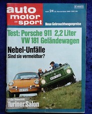 AMS, Auto Motor und Sport Nr. 24/1969  Porsche 911 2.2, VW 181 Kübel, Ford GT 40