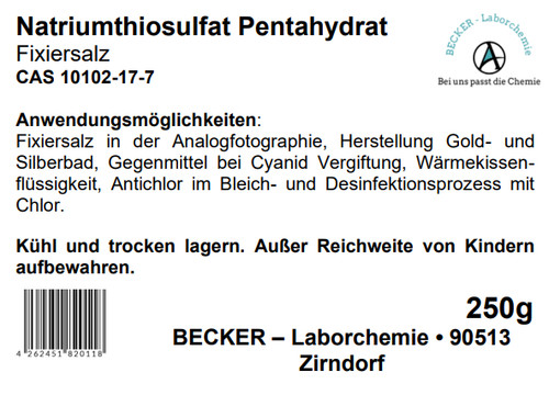 Natriumthiosulfat pentahydrat - natriumthiosulfat,