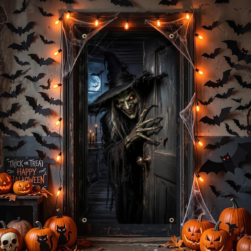 Halloween türdeko hexe - türdeko,