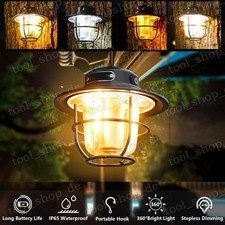 LED Campingleuchte Outdoor Camping Lampe USB Aufladbar Laterne Akku Zelt Licht