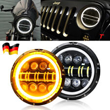 E-Geprüft 7''Zoll 80W LED Scheinwerfer Hi/Lo mit DRL+Blinker Für Harley Motorrad