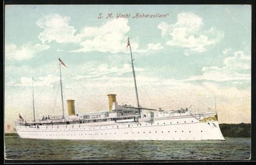 Yacht hohenzollern auf - ak,