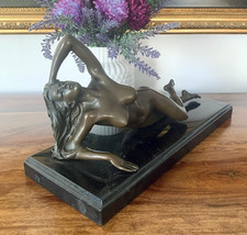 Bronzefigur Jungfrau Bronze Skulptur Frau Statue Akt Venus Erotik Deko Kunst