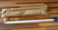 alte Oebra Blockflöte Flöte Holzblockflöte  Holzflöte Holz  im Leinenetui Etui
