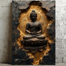 Leinwand Bilder Buddha Schwarz