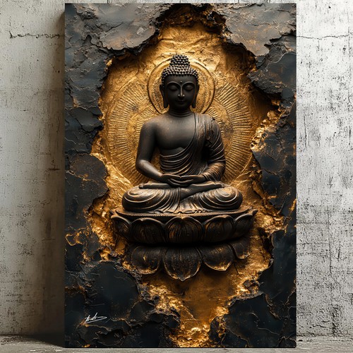 Leinwand bilder buddha schwarz - leinwand,