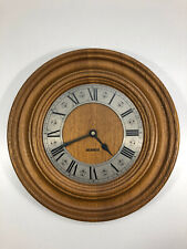 Alte Wanduhr Quartz 80er Jahre Holz Eiche Rustikal Römische Ziffern Vintage Rund