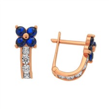 Kinde Ohrringe mit Zirkonia Roségold Rotgold Russisches gold 585 Ohrschmuck