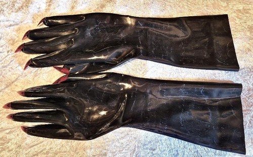 Latexhandschuhe schwarz mit