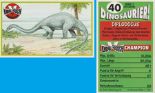 Sammelkarte Dinosaurier Dino Tausch Nr. 40 Diplodocus