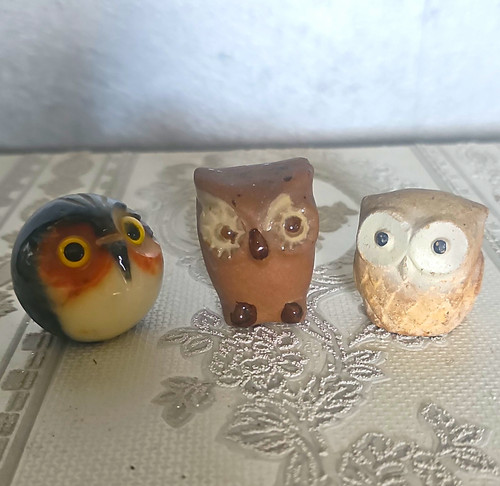 3er set kleine - kleine, mini-eulen