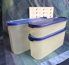 Set 3 X Tupperware Super Eidgenosse Deckel Blau je 1 x Gr. 1, 2 + 3 + Etiketten 