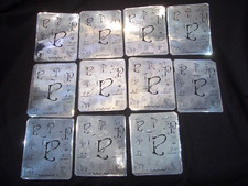 Wäscheschablonen Stickschablonen Buchstaben Monogramm 11 Stück Zinkblech