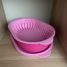 Tupperware Küchenchef, Wärmebehälter, Abtropfsieb, Siebservierer Pink 2 L Neu