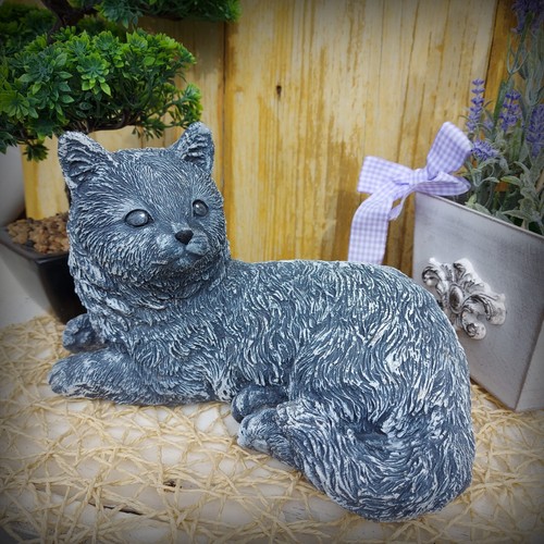 Steinfigur katze gartenfigur - steinfigur,