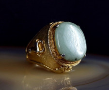 Ring Silber 925 Jade China ab 18 mm - Vintage & außergewöhnlich - imposant 