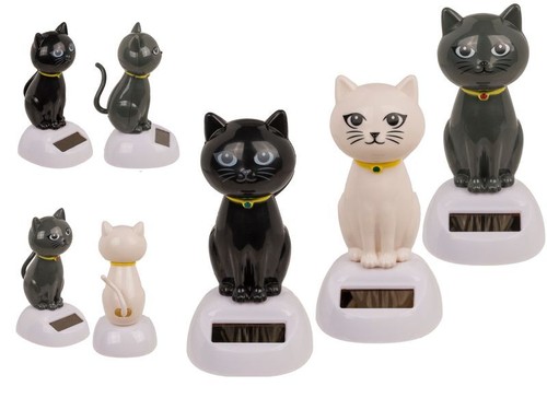 Solar katze wackelfigur - katze,