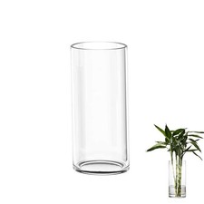 Glas Blumenvase Modern Zylinder Vase, Handgemacht Kristall Vasen 20cm Hoch,