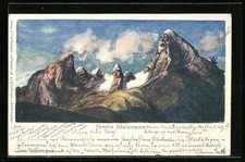 Familie Watzmann, Berg mit Gesicht / Berggesichter, Ansichtskarte 