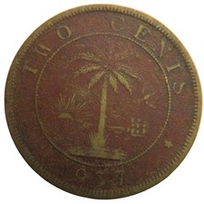 2 Cent Münze Republik Liberia