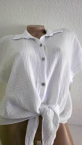 Musselin bluse mit schleife - mit,