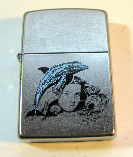 Feuerzeug zippo blue - feuerzeug, dolphin