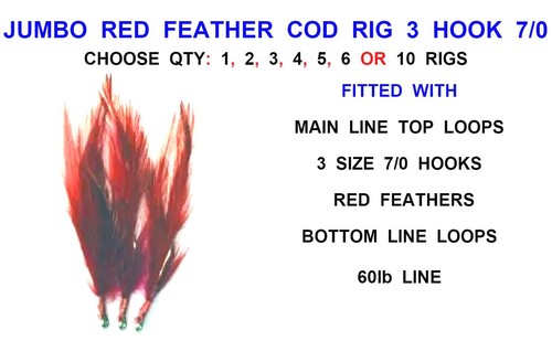 Jumbo red feather rig - jumbo,