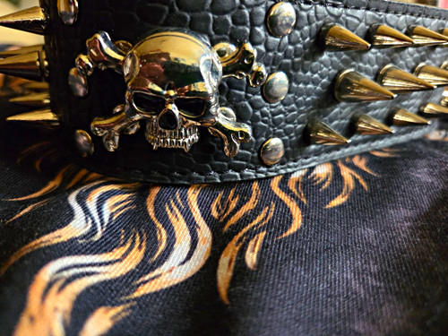Nietenhalsband kunstleder - nietenhalsband,