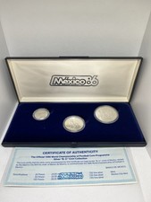 Münzprogramm Fußball-Weltmeisterschaft WM 1986 Mexiko / 925er Silber PP / Pesos
