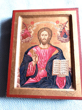 Ikone Jesus Christus v. Sinai Pantokrator Blattvergoldet 15x19cm