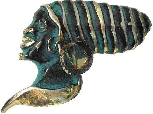 Brosche 935 silber - silber, afrika