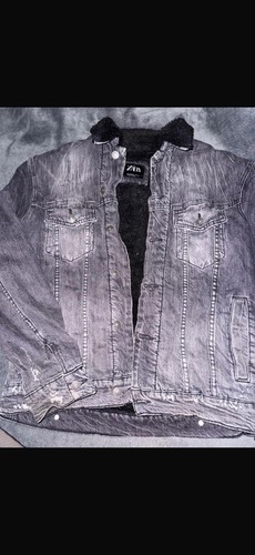 Zara herren jeansjacke grau - herren,