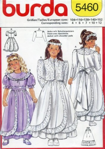 Burda muster 5460 mädchen - muster,