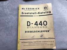 Mc Cormick IHC Ersatzteil Katalog Schlepper Farmall D - 440 Standard Juni 1960