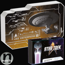 USS ENTERPRISE™ NCC-1701-D 2024 Niue 1 Oz Silber PP Farbe STAR TREK™ Vehicles