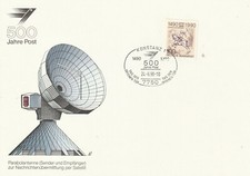 BRDP Nr. 1445 in Gedenkblatt ʘ 1990 - SST Post  Konstanz, Parabolantenne 